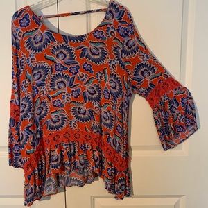 Boho tunic with crocheted accents